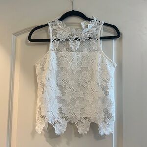 Lace white top